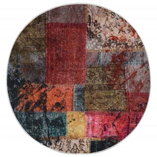 Rug Washable Multicolour Ø 200 cm Anti Slip