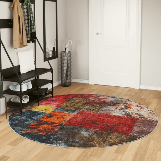 Rug Washable Multicolour Ø 200 cm Anti Slip