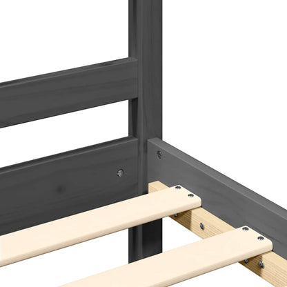 Bed Frame without Mattress Grey 200x200 cm Solid Wood Pine