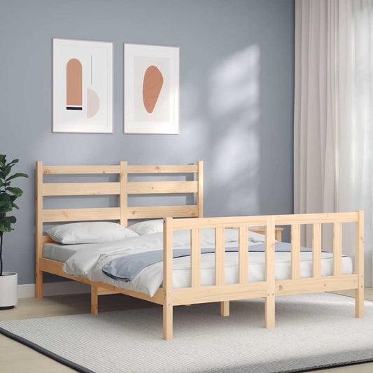 Bed Frame without Mattress Small Double Solid Wood Pine