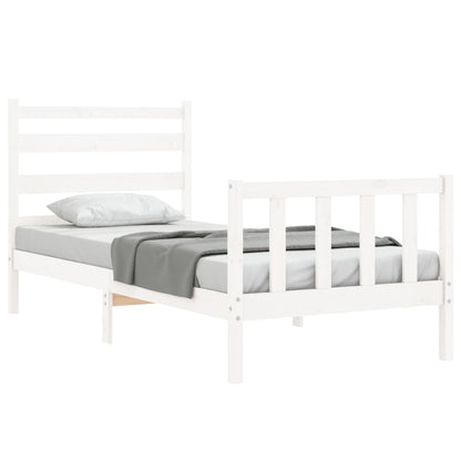 Bed Frame without Mattress White 100x200 cm Solid Wood Pine