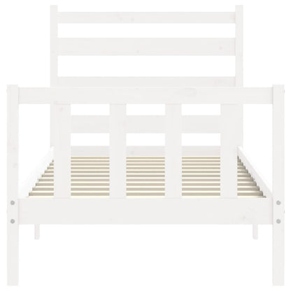 Bed Frame without Mattress White 100x200 cm Solid Wood Pine