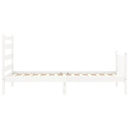 Bed Frame without Mattress White 100x200 cm Solid Wood Pine