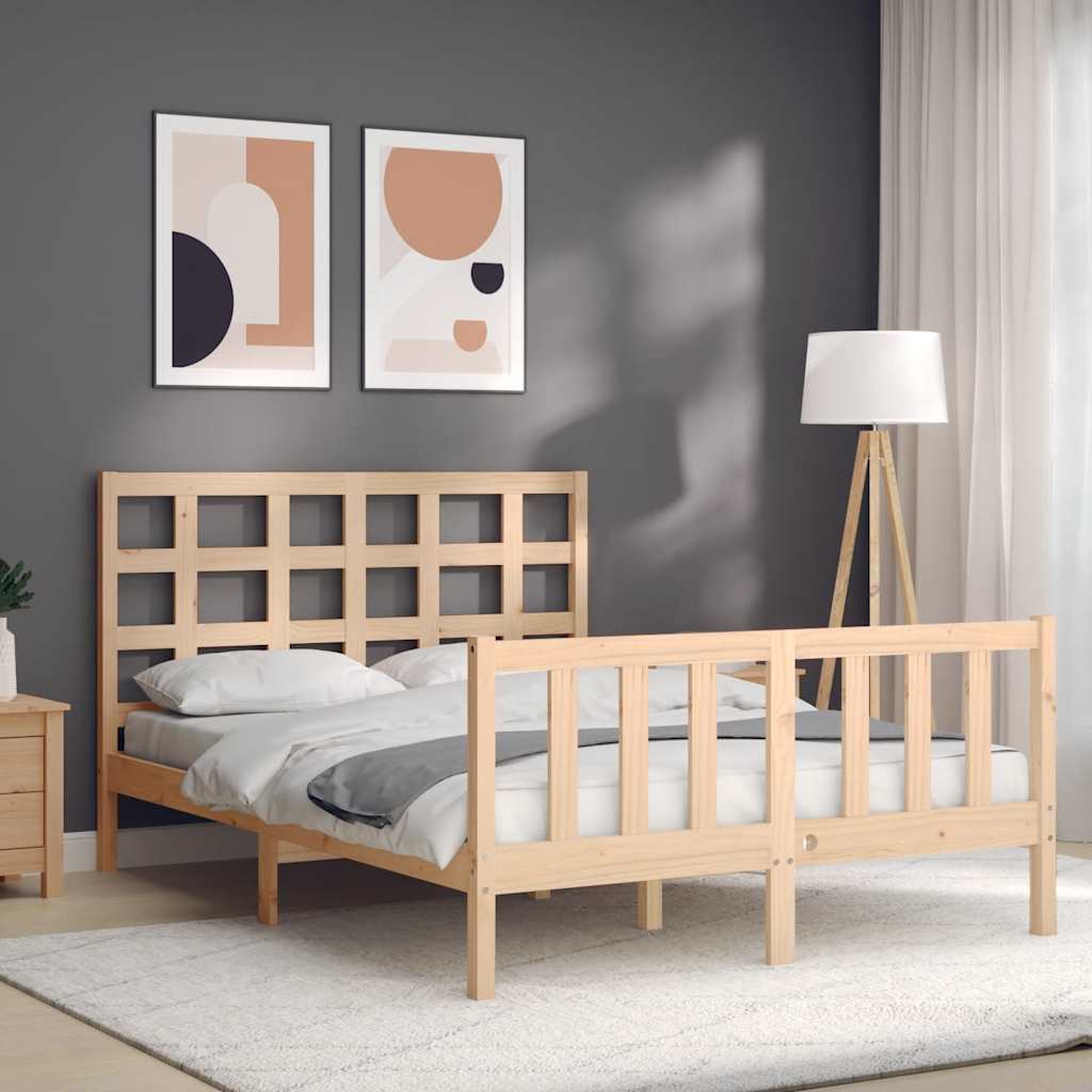 Bed Frame without Mattress Small Double Solid Wood Pine
