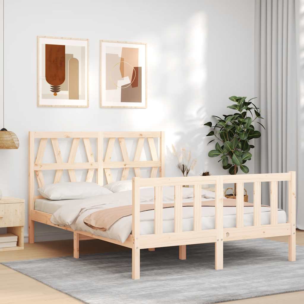 Bed Frame without Mattress Small Double Solid Wood Pine