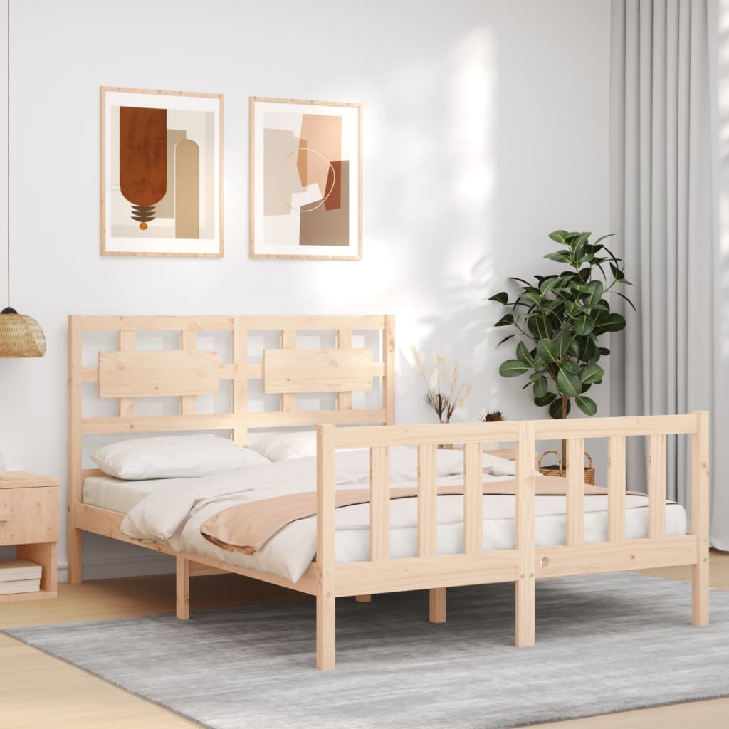 Bed Frame without Mattress Small Double Solid Wood Pine