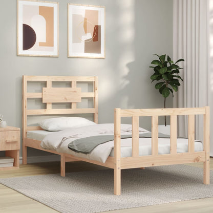 Bed Frame without Mattress 90x200 cm Solid Wood Pine