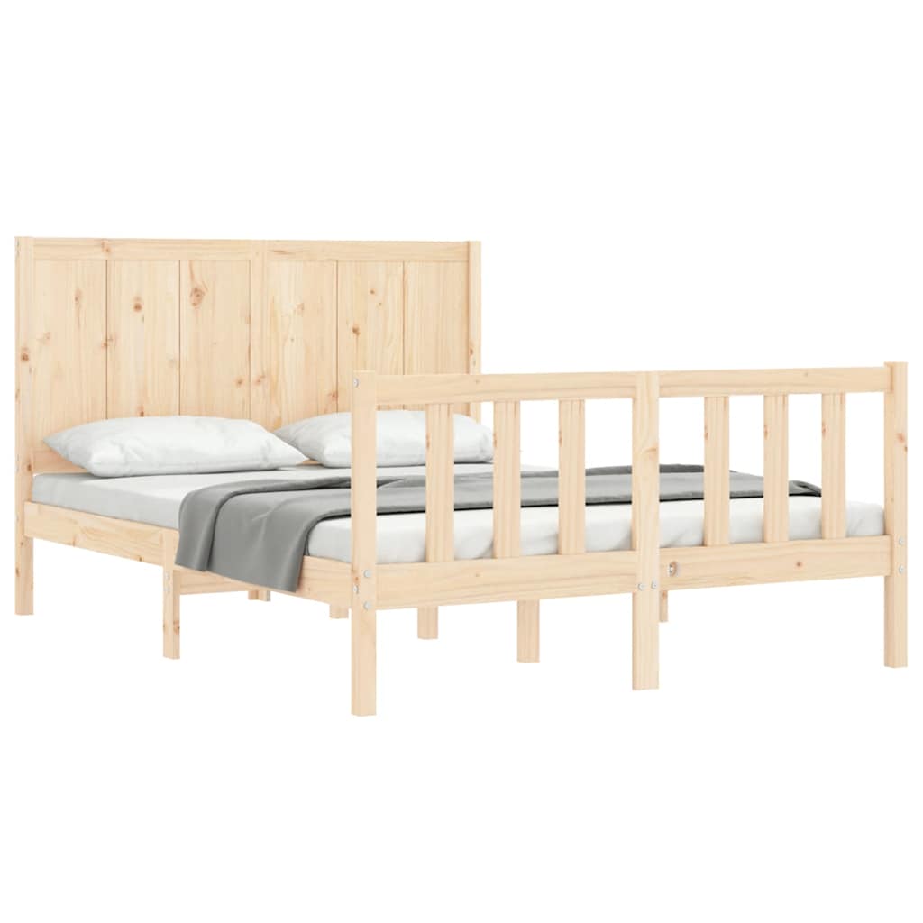 Bed Frame without Mattress Small Double Solid Wood Pine