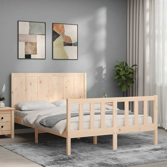 Bed Frame without Mattress Small Double Solid Wood Pine