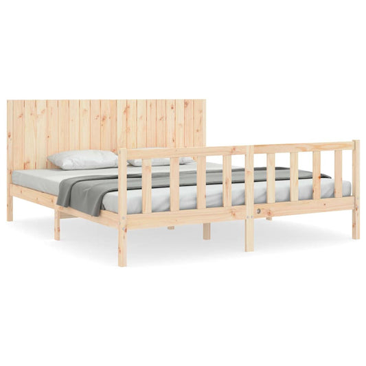 Bed Frame without Mattress Super King Size Solid Wood Pine