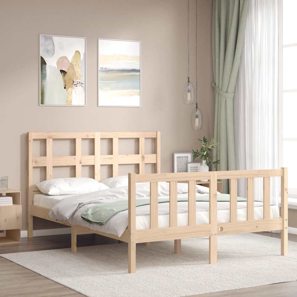 Bed Frame without Mattress Small Double Solid Wood Pine