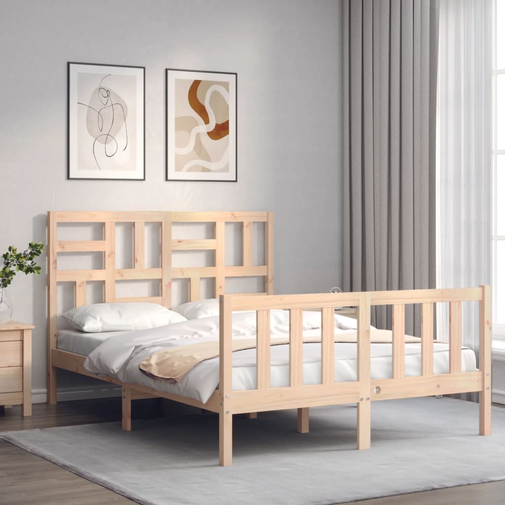 Bed Frame without Mattress Small Double Solid Wood Pine