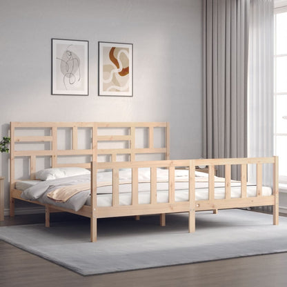 Bed Frame without Mattress Super King Size Solid Wood Pine