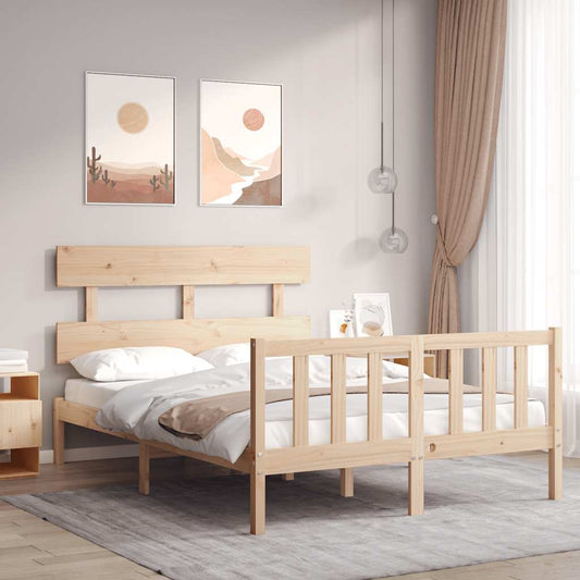 Bed Frame without Mattress Small Double Solid Wood Pine