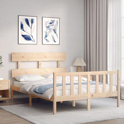 Bed Frame without Mattress 140x200 cm Solid Wood Pine