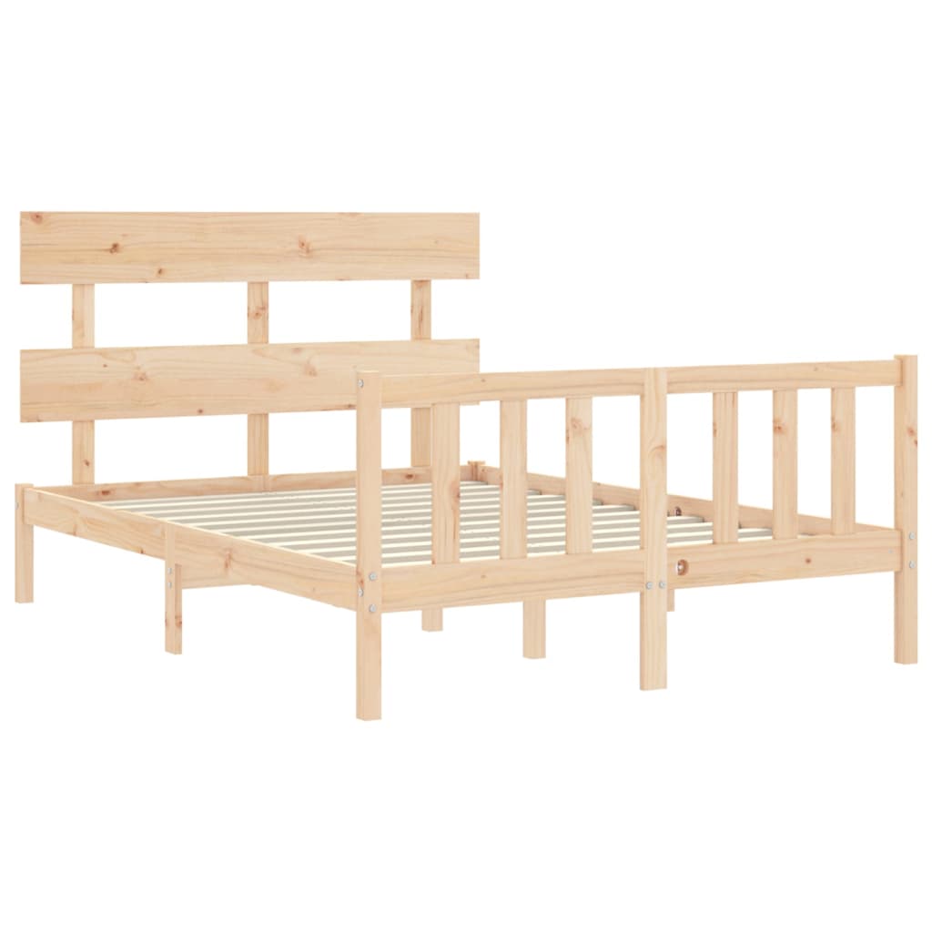 Bed Frame without Mattress 140x200 cm Solid Wood Pine