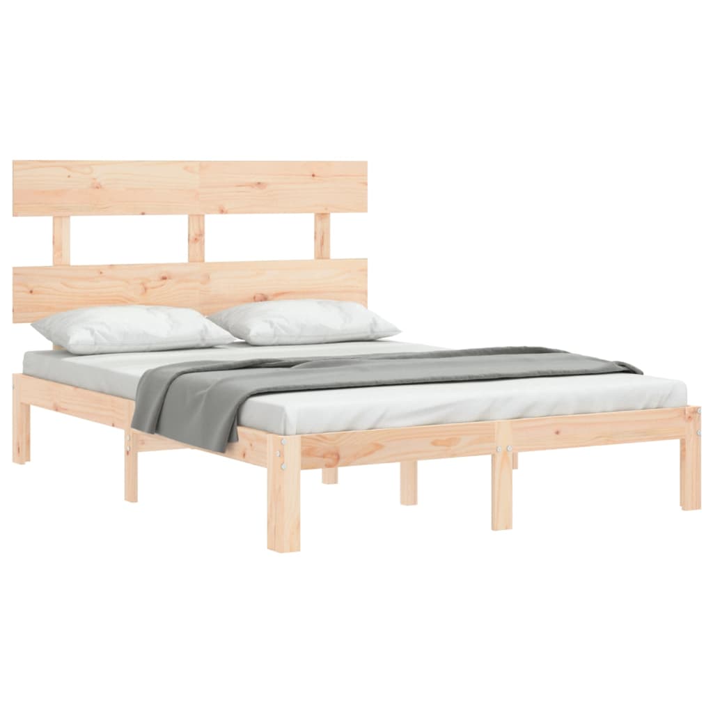 Bed Frame without Mattress Small Double Solid Wood Pine