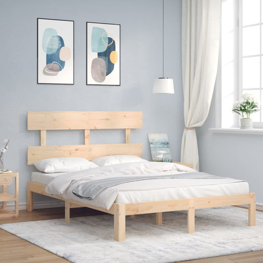 Bed Frame without Mattress 140x190 cm Solid Wood Pine