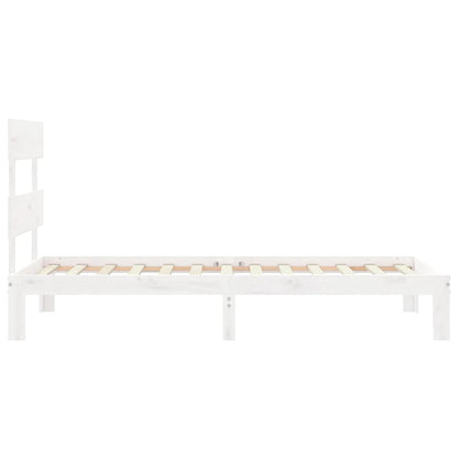 Bed Frame without Mattress White 90x200 cm Solid Wood Pine