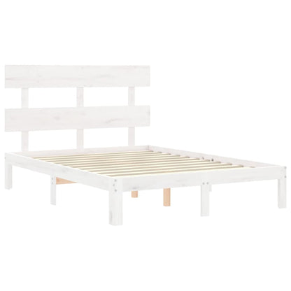Bed Frame without Mattress White 120x200 cm Solid Wood Pine