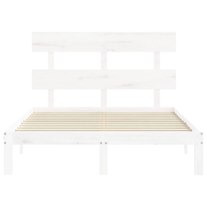 Bed Frame without Mattress White 120x200 cm Solid Wood Pine