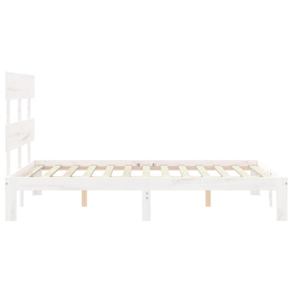 Bed Frame without Mattress White 120x200 cm Solid Wood Pine