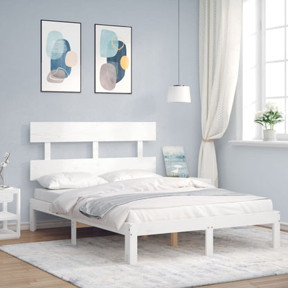 Bed Frame without Mattress White 120x200 cm Solid Wood Pine