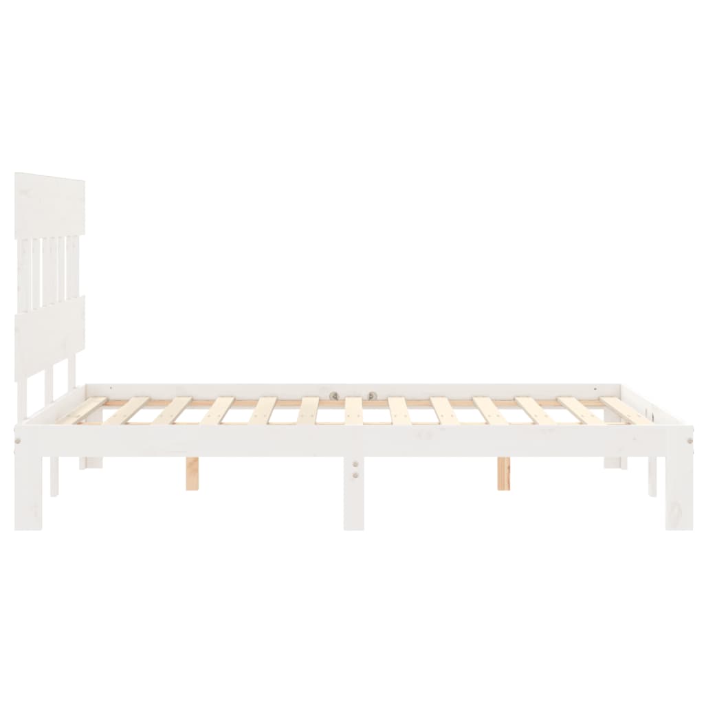 Bed Frame without Mattress White 140x190 cm Solid Wood Pine
