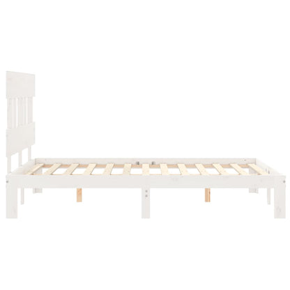Bed Frame without Mattress White 120x200 cm Solid Wood Pine