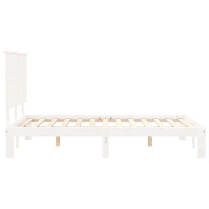 Bed Frame without Mattress White 140x190 cm Solid Wood Pine
