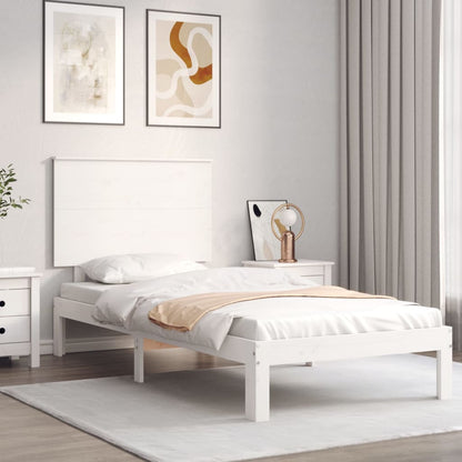 Bed Frame without Mattress White 90x200 cm Solid Wood Pine