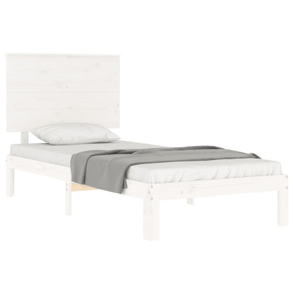 Bed Frame without Mattress White 100x200 cm Solid Wood Pine