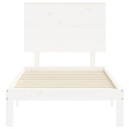 Bed Frame without Mattress White 100x200 cm Solid Wood Pine
