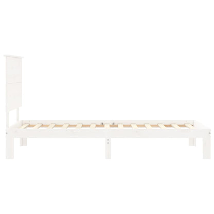 Bed Frame without Mattress White 100x200 cm Solid Wood Pine