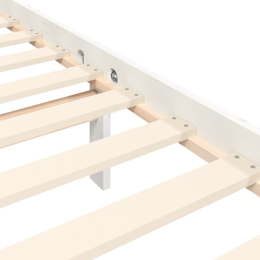 Bed Frame without Mattress White 100x200 cm Solid Wood Pine