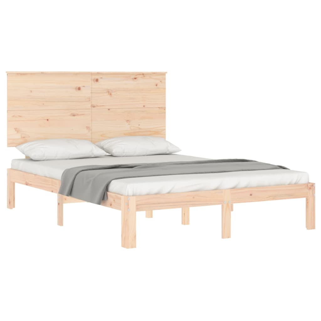Bed Frame without Mattress 140x200 cm Solid Wood Pine