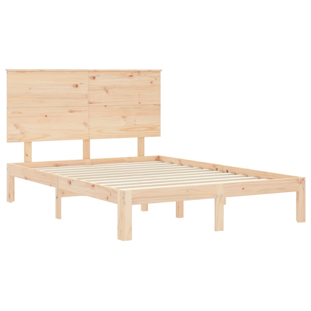 Bed Frame without Mattress 140x200 cm Solid Wood Pine