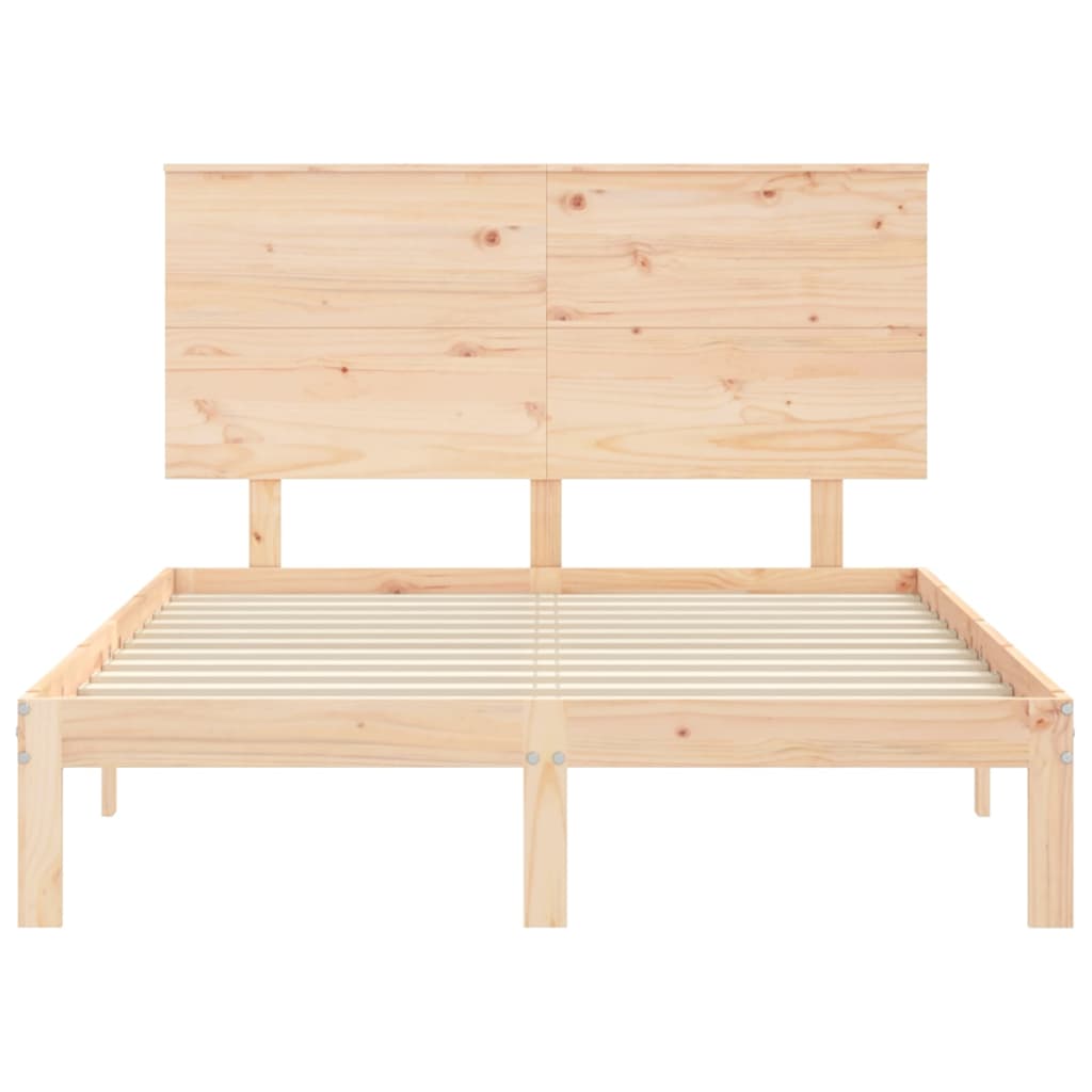 Bed Frame without Mattress 140x200 cm Solid Wood Pine