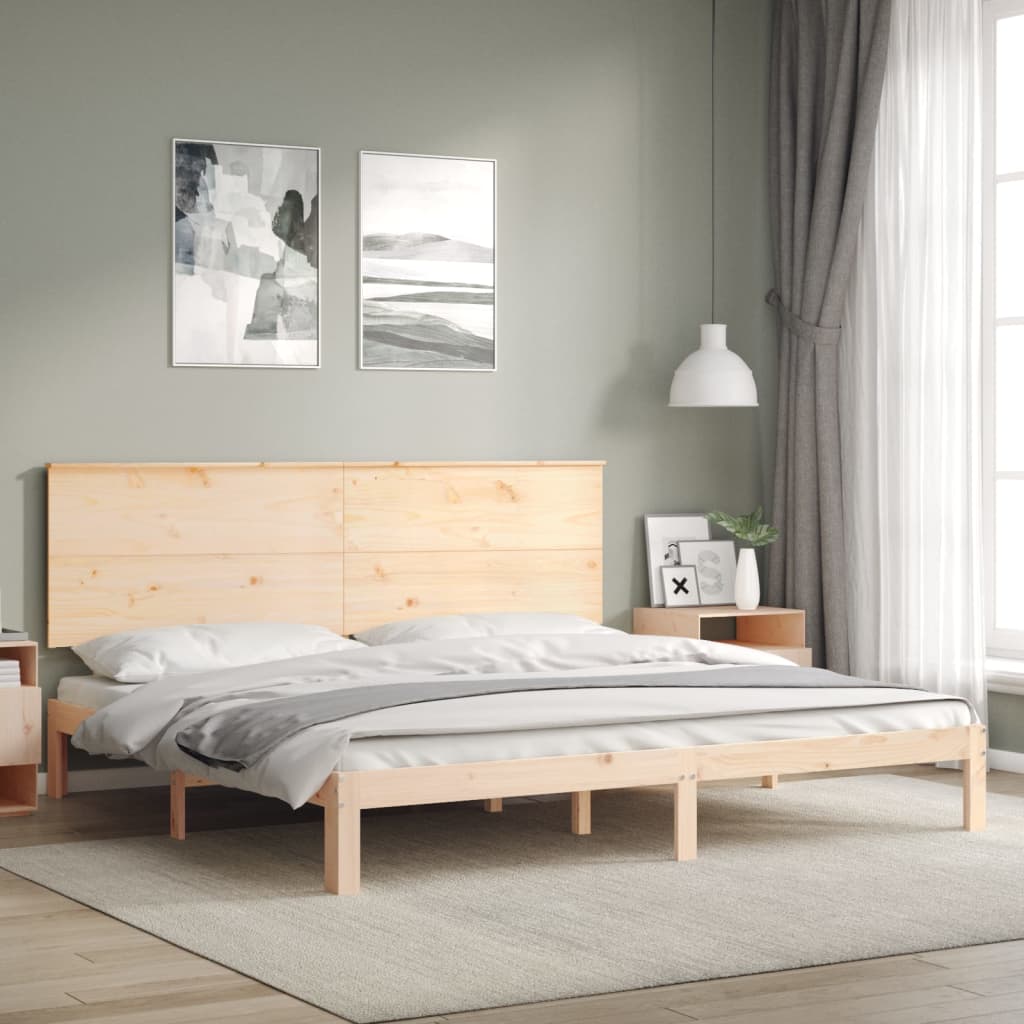 Bed Frame without Mattress Super King Size Solid Wood Pine