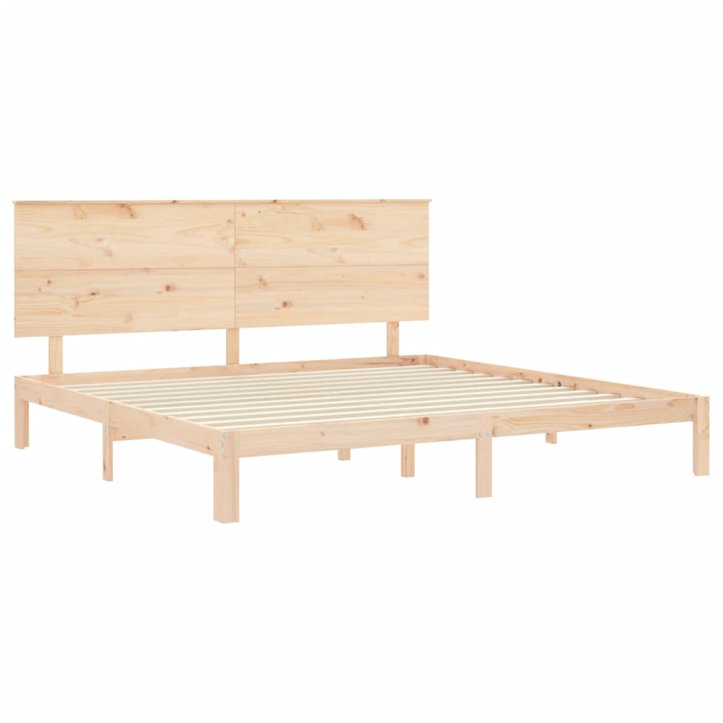 Bed Frame without Mattress Super King Size Solid Wood Pine