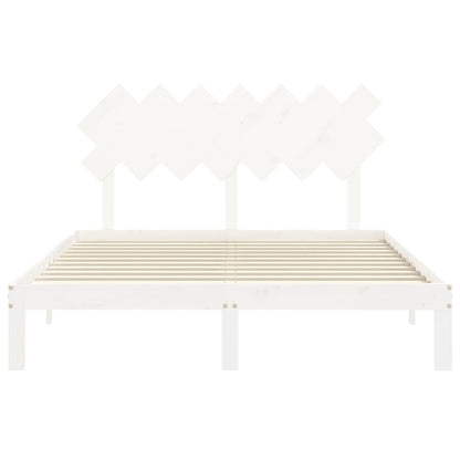 Bed Frame without Mattress White 140x200 cm Solid Wood Pine