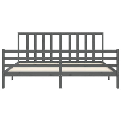 Bed Frame without Mattress Grey 200x200 cm Solid Wood Pine