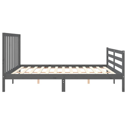 Bed Frame without Mattress Grey 200x200 cm Solid Wood Pine