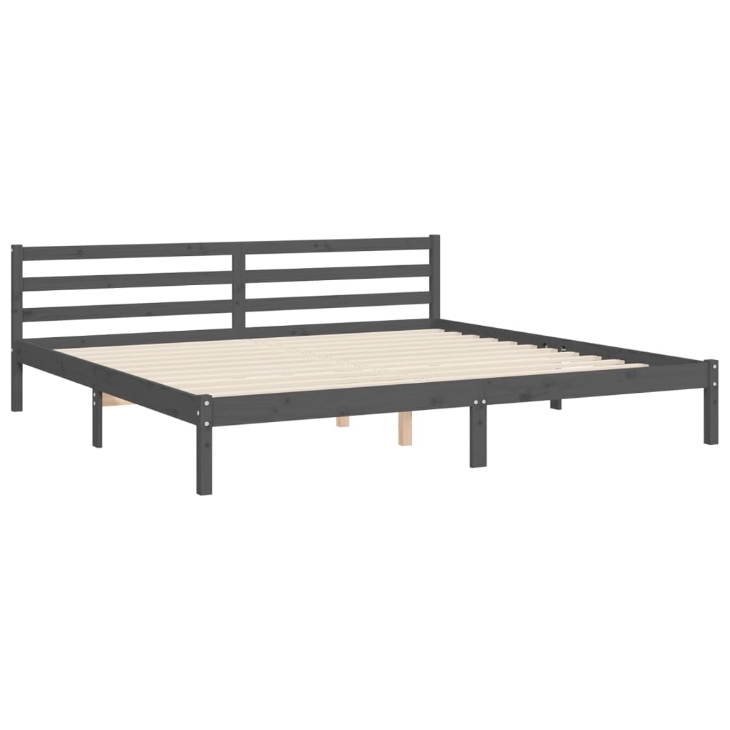 Bed Frame without Mattress Grey 200x200 cm Solid Wood Pine