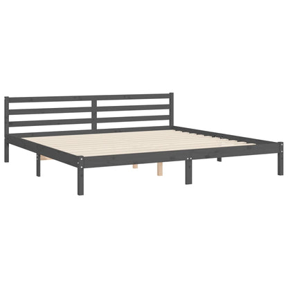 Bed Frame without Mattress Grey 200x200 cm Solid Wood Pine