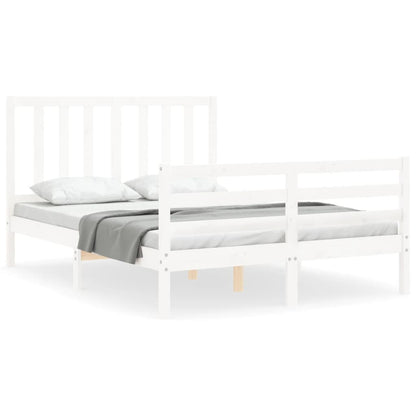 Bed Frame without Mattress White 140x200 cm Solid Wood Pine