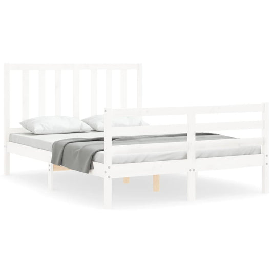 Bed Frame without Mattress White 140x200 cm Solid Wood Pine