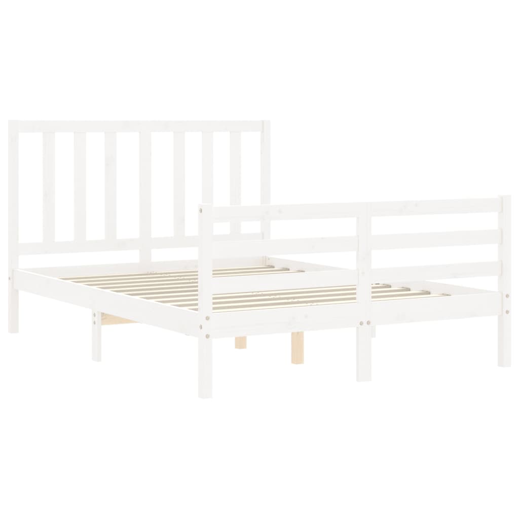 Bed Frame without Mattress White 140x200 cm Solid Wood Pine