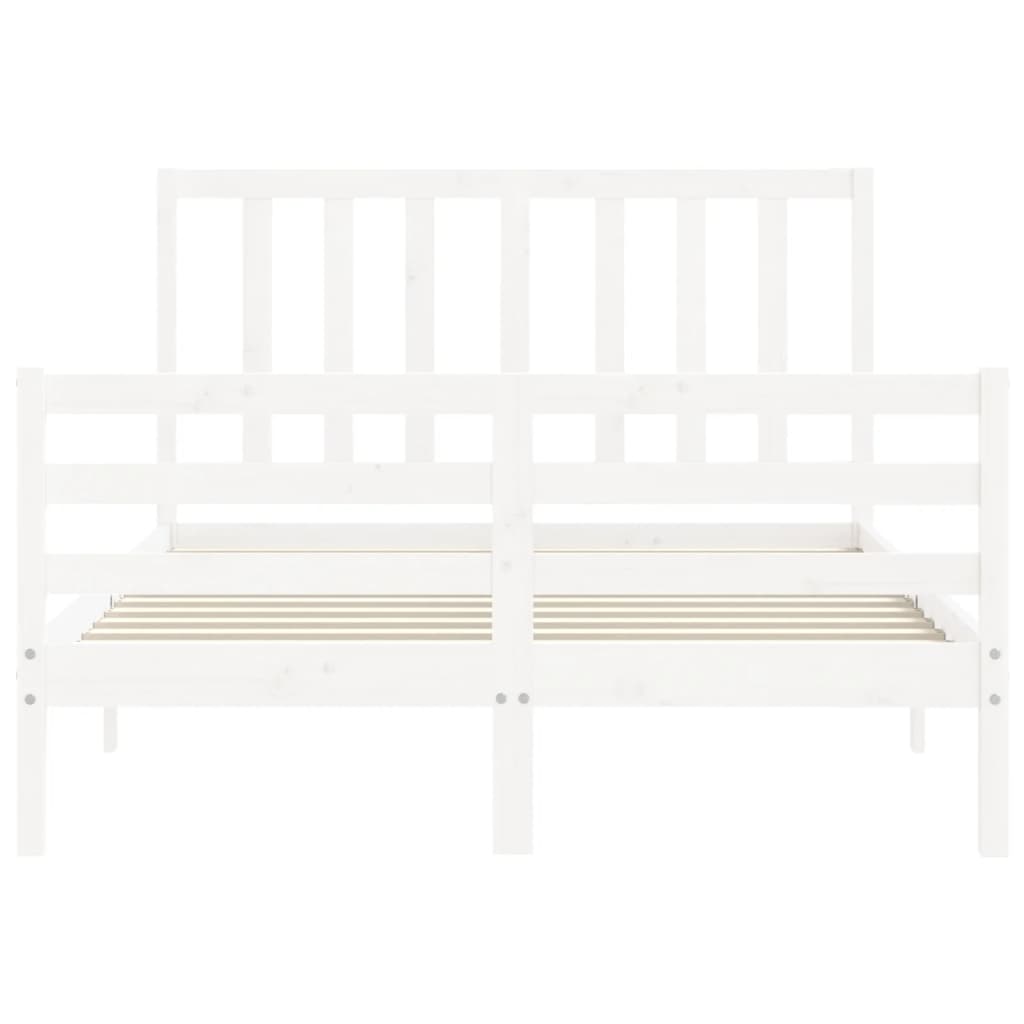 Bed Frame without Mattress White 140x200 cm Solid Wood Pine