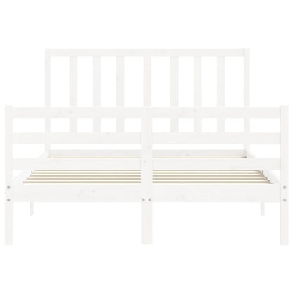 Bed Frame without Mattress White 140x200 cm Solid Wood Pine
